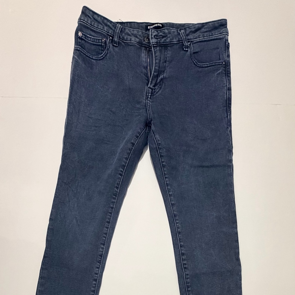 Express Men's Dark Gray Skinny Jeans